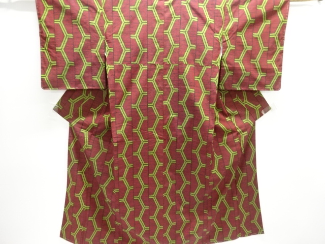 JAPANESE KIMONO / UNUSED / WOVEN GEOMETRIC